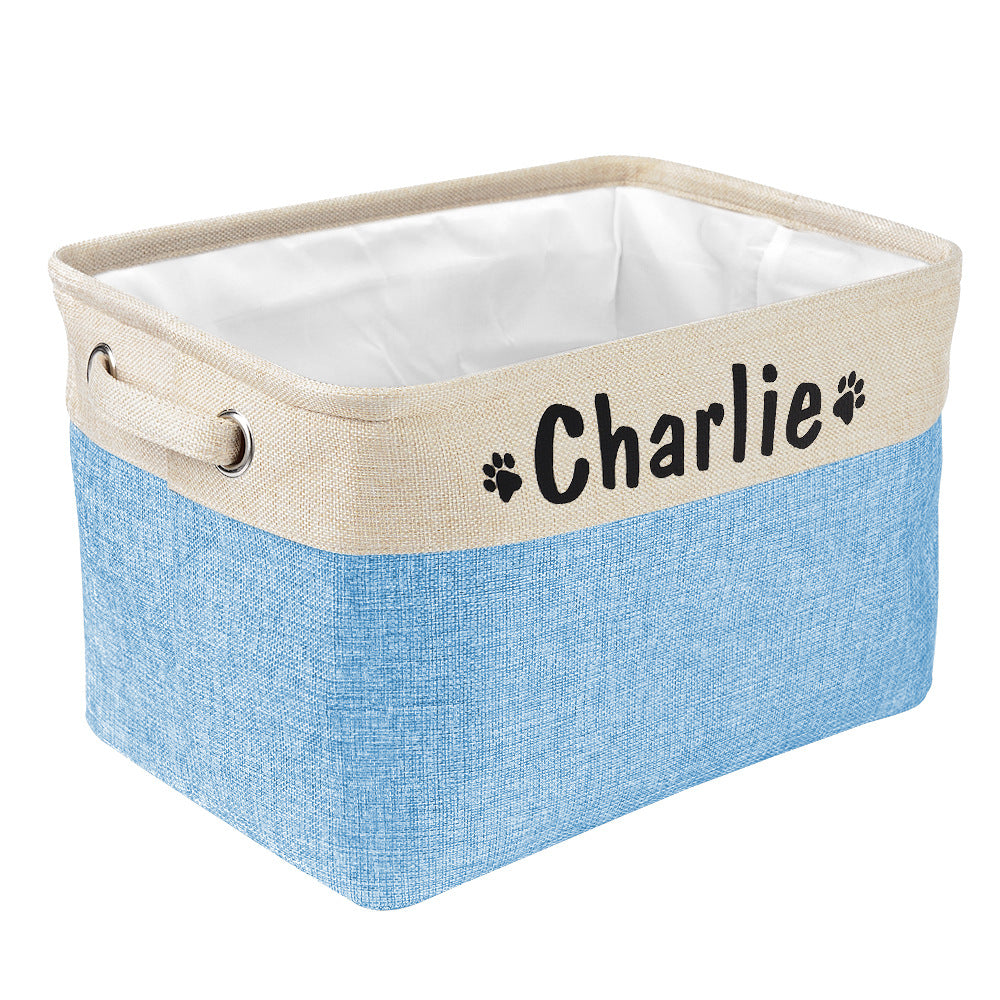 Personalized Pet Dog Toy Storage Basket Dog Canvas Bag Fold - Premium 7 from My Needy Pets - Just $19.95! Shop now at My Needy Pets