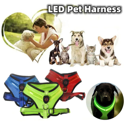 LED Luminous Dog Harness Led USB Charging Dog Chest Strap Vest Pet Safety Reflective Harness Pet Vest For Puppy Large Dog Pet Products - Premium 0 from My Needy Pets - Just $14.65! Shop now at My Needy Pets