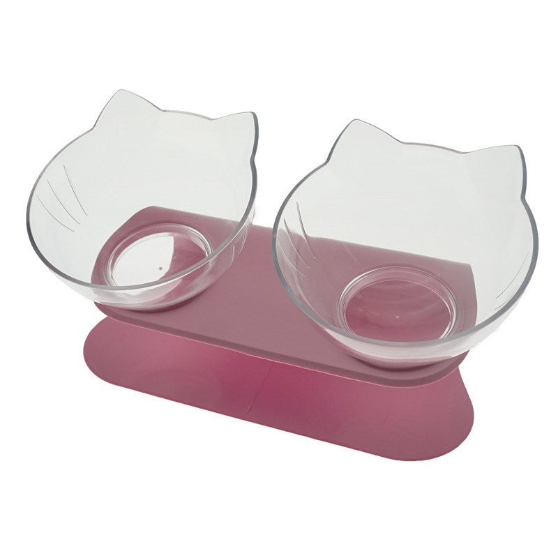 Cat Double Bowl Cat Food Bowl Protects Cervical Vertebra - Premium 0 from My Needy Pets - Just $13.99! Shop now at My Needy Pets