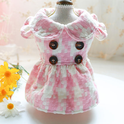 Dog Transformation Dress New Cat Apparel Pet Apparel Warm Princess Fragrant Wind Doll Collar Skirt Plaid Retro - Premium 0 from My Needy Pets - Just $9.65! Shop now at My Needy Pets