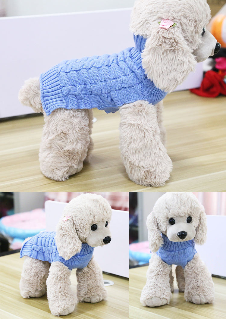 Cashmere Twisted Rope Pet Sweater, Dog Clothes, Pet Products - Premium 0 from My Needy Pets - Just $12.65! Shop now at My Needy Pets