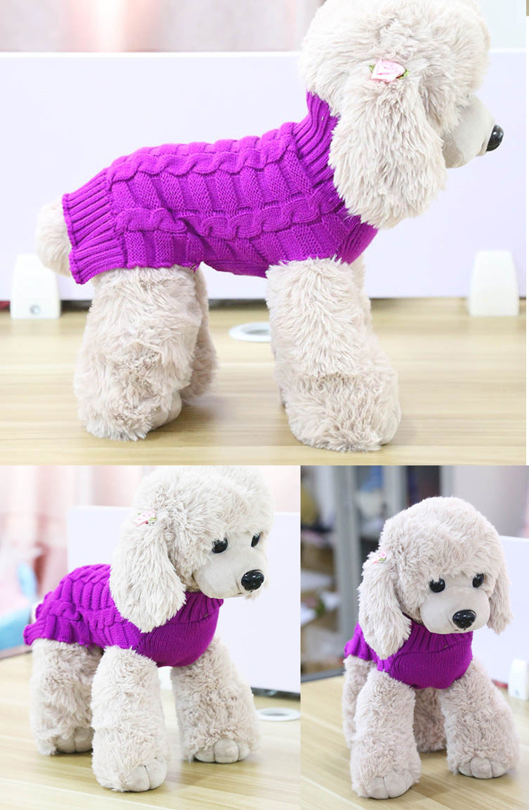 Cashmere Twisted Rope Pet Sweater, Dog Clothes, Pet Products - Premium 0 from My Needy Pets - Just $12.65! Shop now at My Needy Pets