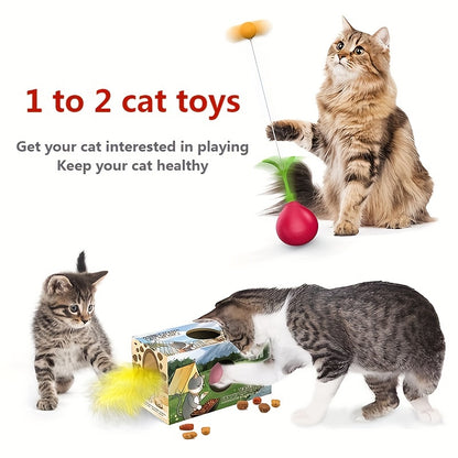 1 To 2 Cat Toys Cat Stick Cat Tumbler DIY Cat Toy A Turnip Shaped Cat Stick DIY Cat Hole Cutting Toy - Premium 4 from My Needy Pets - Just $5.76! Shop now at My Needy Pets