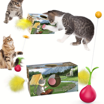 1 To 2 Cat Toys Cat Stick Cat Tumbler DIY Cat Toy A Turnip Shaped Cat Stick DIY Cat Hole Cutting Toy - Premium 4 from My Needy Pets - Just $5.76! Shop now at My Needy Pets