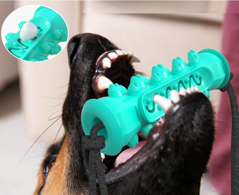 Rubber Bone Dog Chew Toy & Toothbrush for Teeth Cleaning - Premium 0 from Pawsnplayboutique Dba My Needy Pets - Just $9.79! Shop now at My Needy Pets