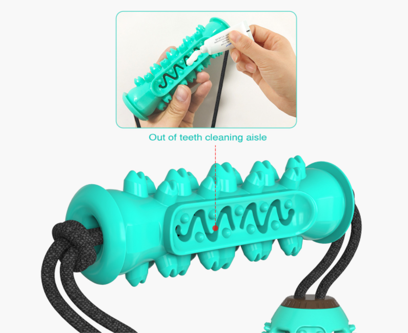 Rubber Bone Dog Chew Toy & Toothbrush for Teeth Cleaning - Premium 0 from Pawsnplayboutique Dba My Needy Pets - Just $9.79! Shop now at My Needy Pets