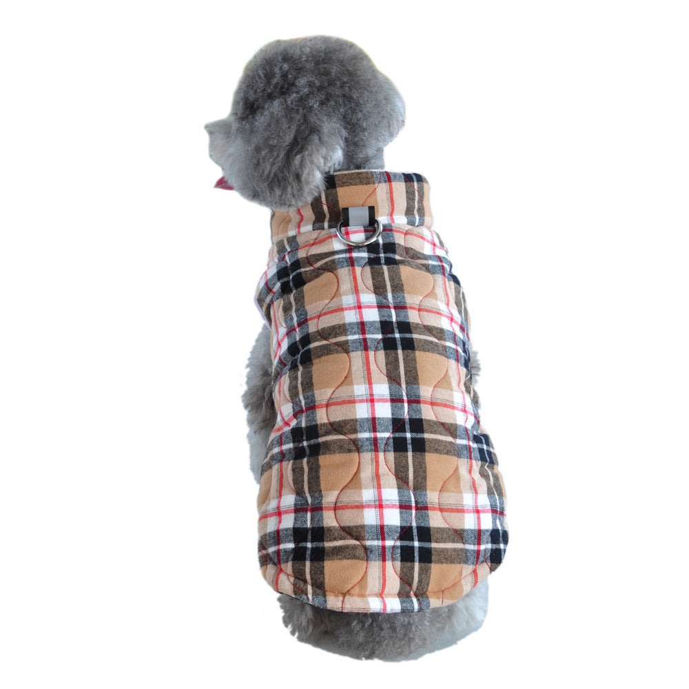 Winter Pet Dog Clothes Heavy Cotton Pet Clothes Jacket Plaid Zipper Down Jacket Pets Supplies - Premium 0 from My Needy Pets - Just $11.99! Shop now at My Needy Pets