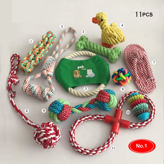 Dog cotton rope nibble toy set - Premium 0 from My Needy Pets - Just $6.79! Shop now at My Needy Pets