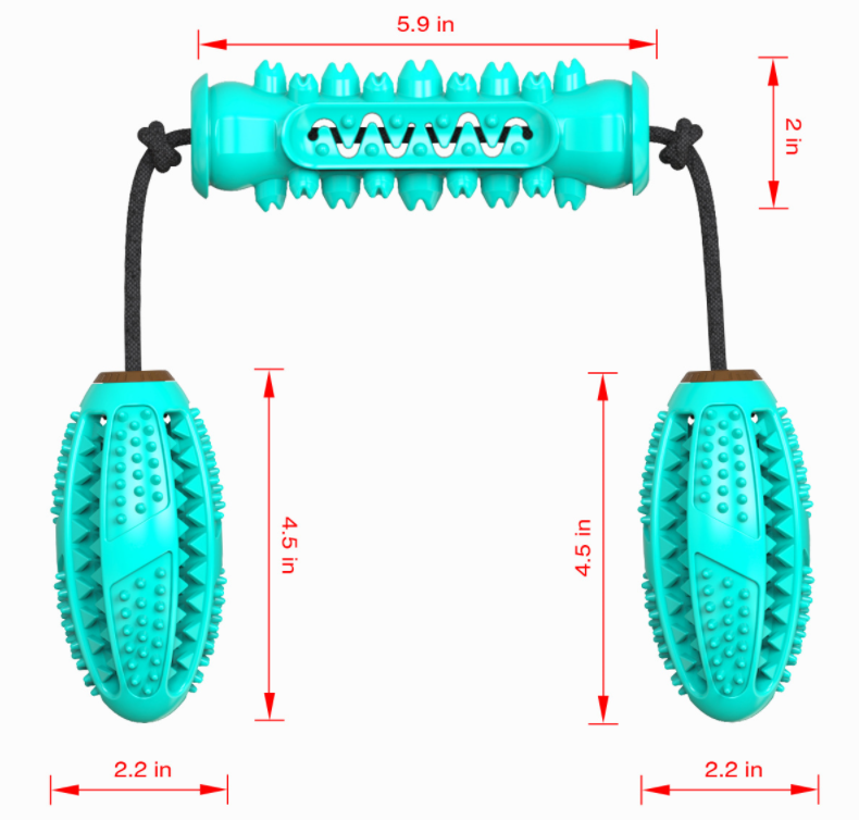 Rubber Bone Dog Chew Toy & Toothbrush for Teeth Cleaning - Premium 0 from Pawsnplayboutique Dba My Needy Pets - Just $9.79! Shop now at My Needy Pets