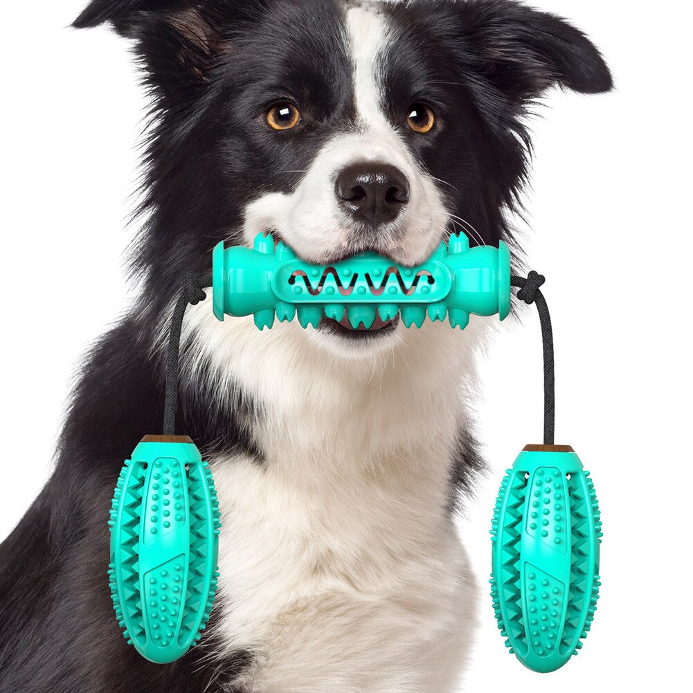 Rubber Bone Dog Chew Toy & Toothbrush for Teeth Cleaning - Premium 0 from Pawsnplayboutique Dba My Needy Pets - Just $9.79! Shop now at My Needy Pets