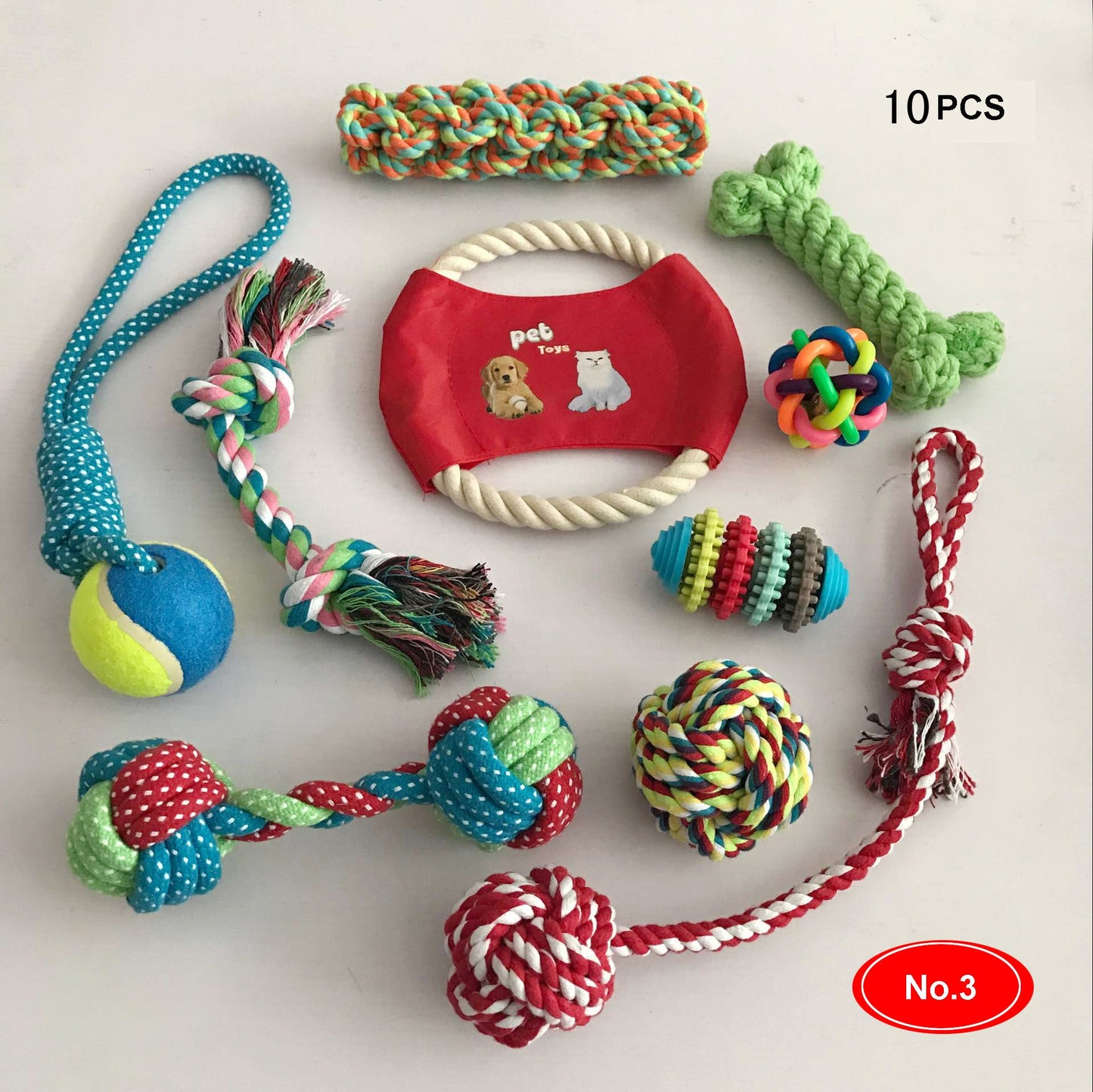 Dog cotton rope nibble toy set - Premium 0 from My Needy Pets - Just $6.79! Shop now at My Needy Pets