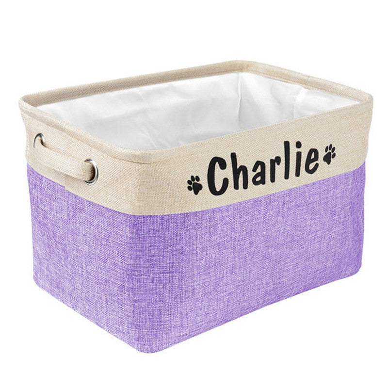 Personalized Pet Dog Toy Storage Basket Dog Canvas Bag Fold - Premium 7 from My Needy Pets - Just $19.95! Shop now at My Needy Pets