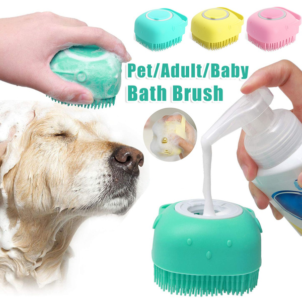 Silicone Dog Bath Massage Gloves Brush Pet Cat Bathroom Cleaning Tool Comb Brush For Dog Can Pour Shampoo Dog Grooming Supplies - Premium 0 from My Needy Pets - Just $13.51! Shop now at My Needy Pets