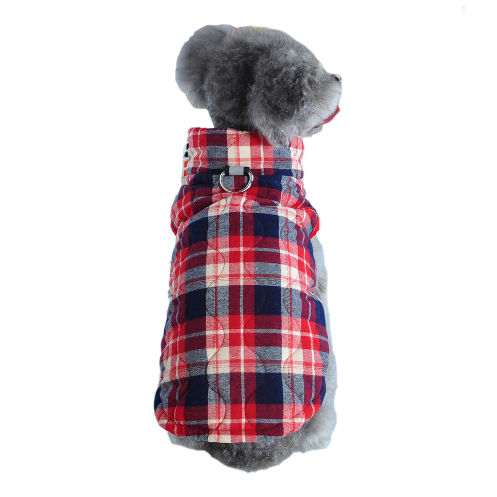 Winter Pet Dog Clothes Heavy Cotton Pet Clothes Jacket Plaid Zipper Down Jacket Pets Supplies - Premium 0 from My Needy Pets - Just $11.99! Shop now at My Needy Pets