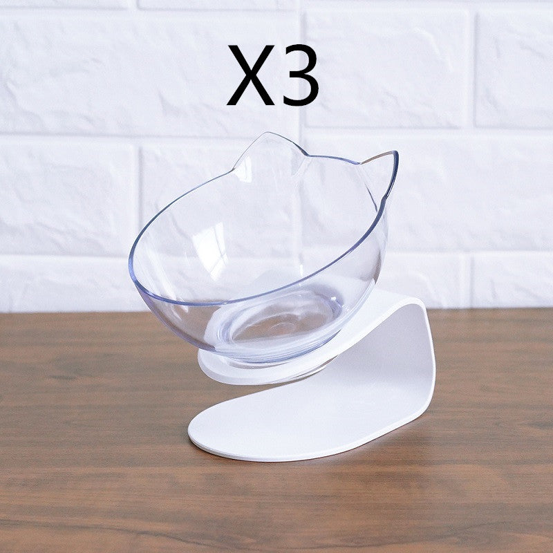 Non Slip Double Cat Bowl With Raised Stand Pet Food Cat Feeder Protect Cervical Vertebra Dog Bowl Transparent Pet Products - Premium 0 from My Needy Pets - Just $4.65! Shop now at My Needy Pets