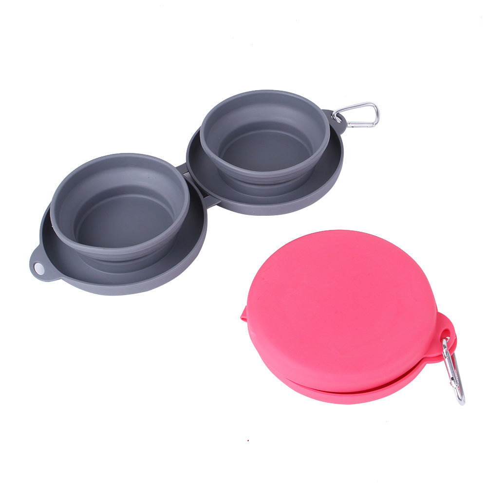 Rubber Foldable Double Bowl Pet Feeding Bowl Pets Supplies Dog Cat Bowls - Premium 0 from My Needy Pets - Just $8.28! Shop now at My Needy Pets