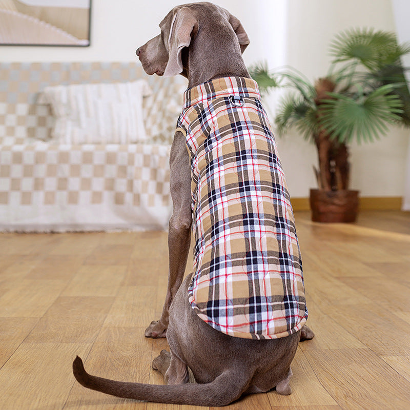 Winter Pet Dog Clothes Heavy Cotton Pet Clothes Jacket Plaid Zipper Down Jacket Pets Supplies - Premium 0 from My Needy Pets - Just $11.99! Shop now at My Needy Pets