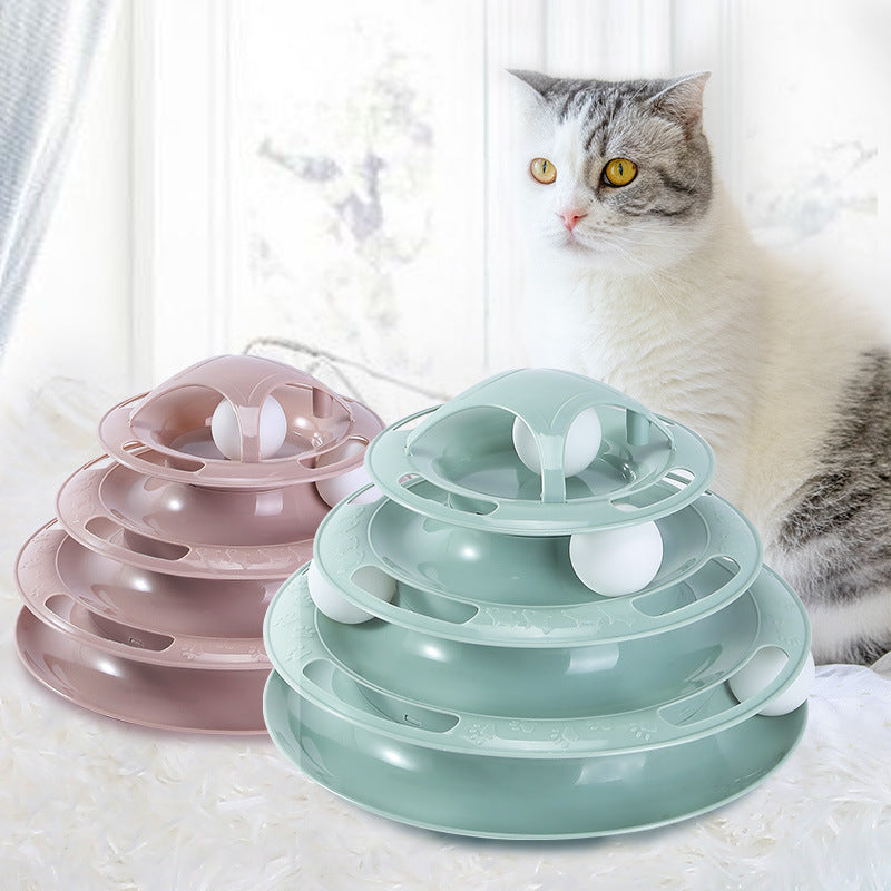 Cat Turntable Spot Wholesale Cat Interactive Toys Four Layers - Premium 0 from My Needy Pets - Just $15.65! Shop now at My Needy Pets