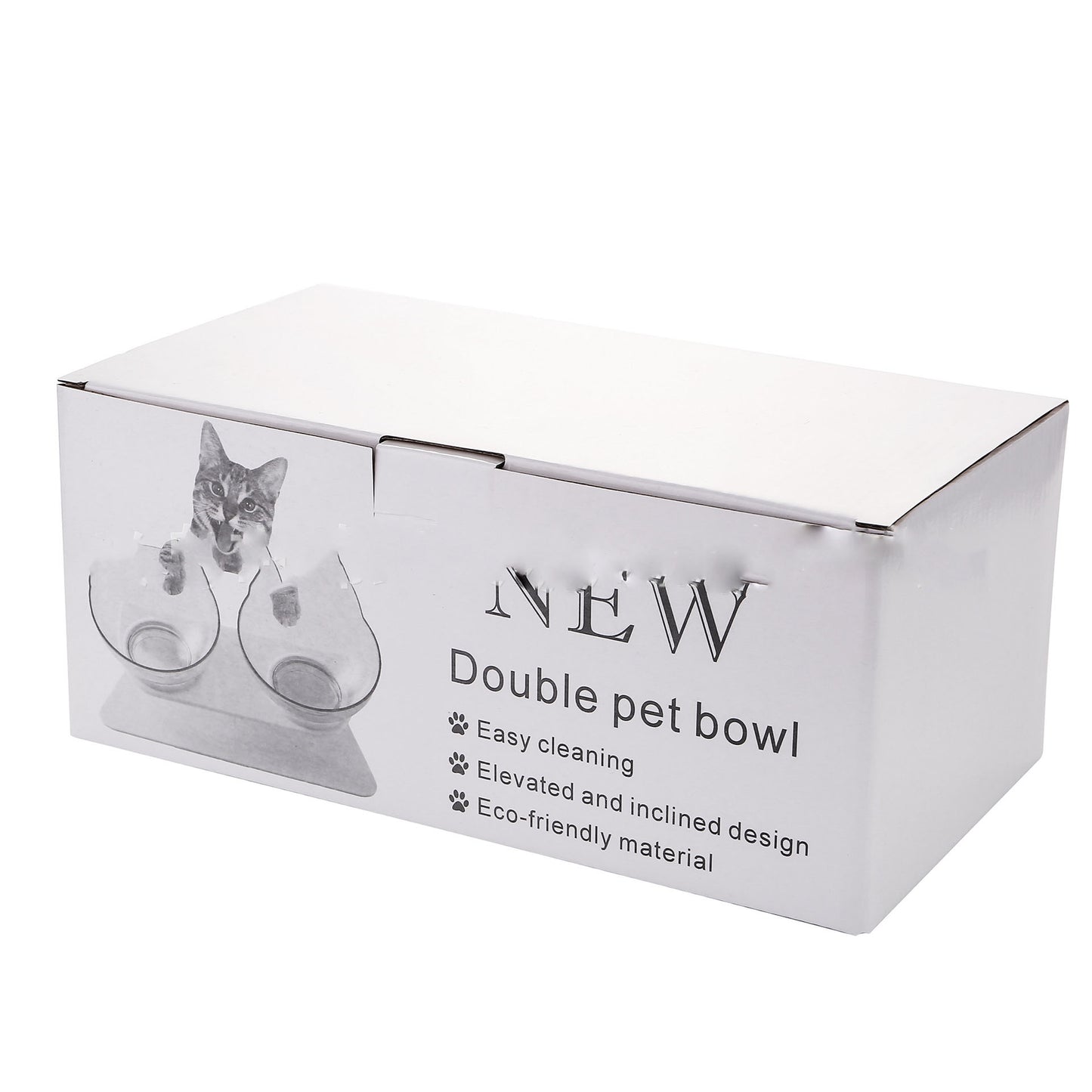 Non Slip Double Cat Bowl With Raised Stand Pet Food Cat Feeder Protect Cervical Vertebra Dog Bowl Transparent Pet Products - Premium 0 from My Needy Pets - Just $4.65! Shop now at My Needy Pets