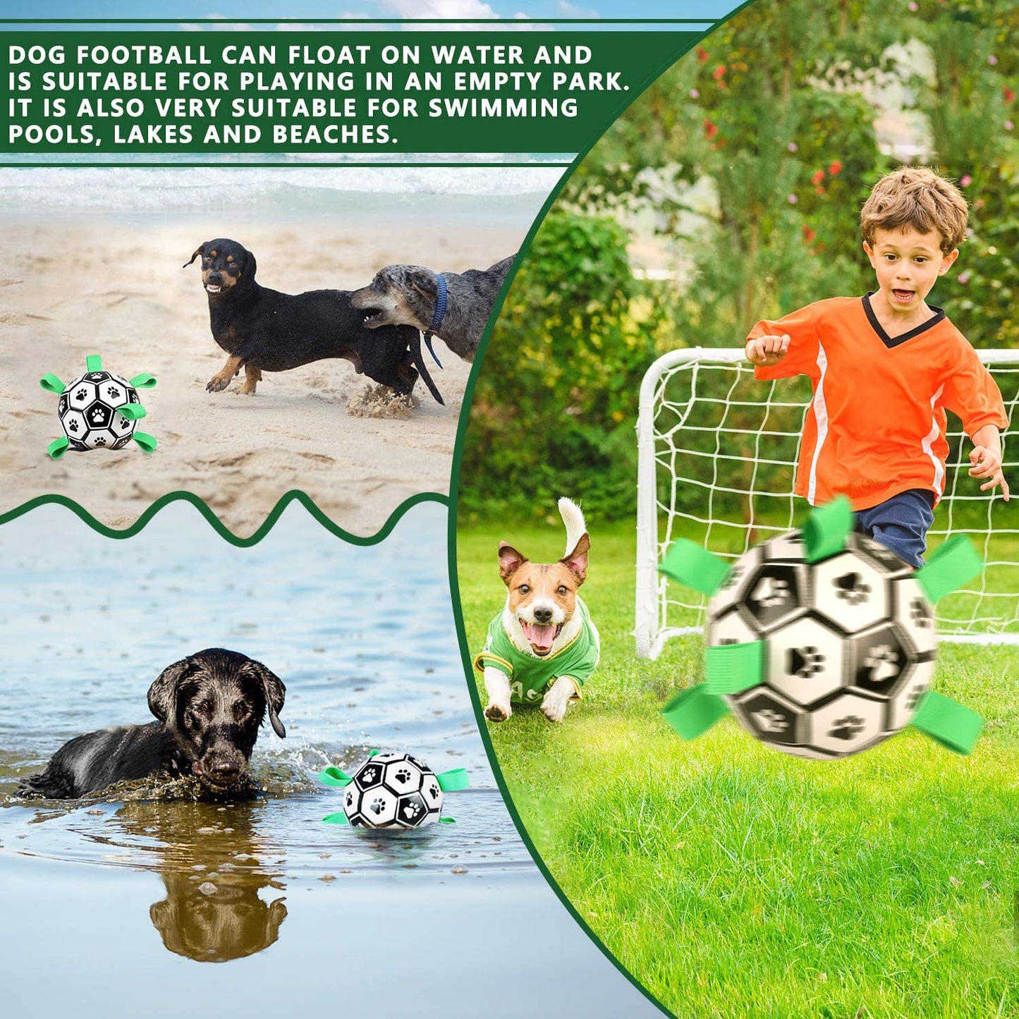 Dog Toys Interactive Pet Football Toys with Grab Tabs Dog Outdoor training Soccer Pet Bite Chew Balls for Dog accessories - Premium 5 from Pawsnplayboutique Dba My Needy Pets - Just $23.36! Shop now at My Needy Pets