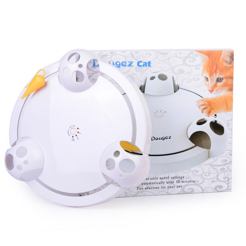 Electric Cat Toy  Wheel Crazy White Cat Catching Mouse Automatic Turntable Cats Toys - Premium 0 from Pawsnplayboutique Dba My Needy Pets - Just $34.09! Shop now at My Needy Pets