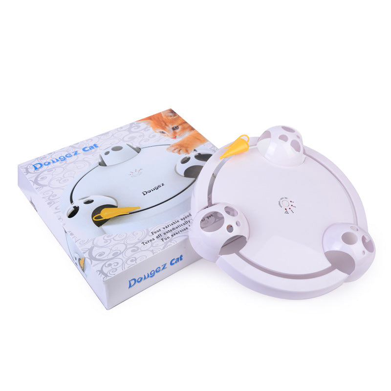 Electric Cat Toy  Wheel Crazy White Cat Catching Mouse Automatic Turntable Cats Toys - Premium 0 from Pawsnplayboutique Dba My Needy Pets - Just $34.09! Shop now at My Needy Pets