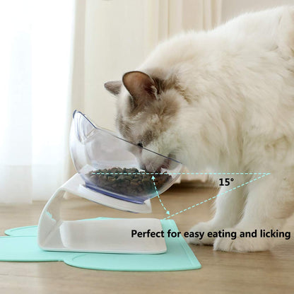 Non Slip Double Cat Bowl With Raised Stand Pet Food Cat Feeder Protect Cervical Vertebra Dog Bowl Transparent Pet Products - Premium 0 from My Needy Pets - Just $4.65! Shop now at My Needy Pets