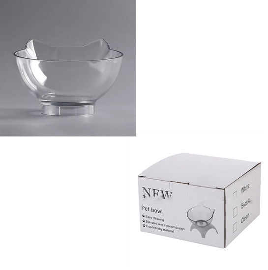 Non Slip Double Cat Bowl With Raised Stand Pet Food Cat Feeder Protect Cervical Vertebra Dog Bowl Transparent Pet Products - Premium 0 from My Needy Pets - Just $4.65! Shop now at My Needy Pets