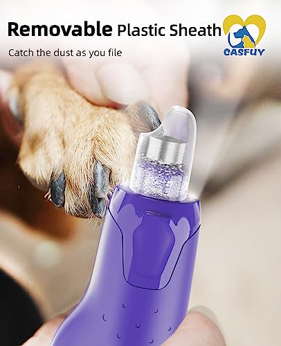 Casfuy Dog Nail Grinder Quiet - (45db) 6-Speed Pet Nail Grinder with 2 LED Lights for Large Medium Small Puppy Dogs/Cats, Professional 3 Ports Rechargeable Electric Dog Nail Trimmer with Dust Cap (P) - Premium Pet Supplies from casfuy - Just $25.49! Shop now at My Needy Pets