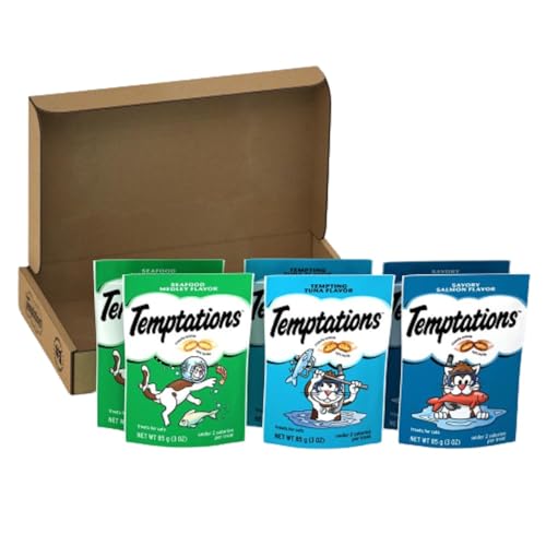 TEMPTATIONS Classic Crunchy and Soft Cat Treats Seafood Lovers Variety Pack, (6) 3 oz. Pouches - Premium Pet Supplies from Temptations - Just $15.48! Shop now at My Needy Pets