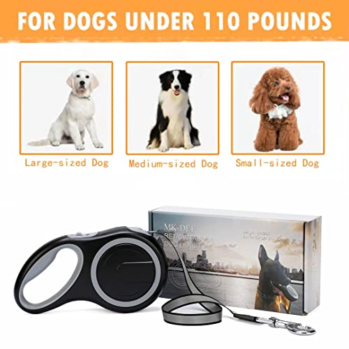 26Ft Retractable Dog Leash, Heavy Duty Great Leash for Dog up to 110 lbs, Anti-Slip Rubberized Handle, One-Handed Brake, Strong Nylon Tape, Tangle Free——MK-DEF - Premium Pet Supplies from MK-DEF - Just $16.99! Shop now at My Needy Pets