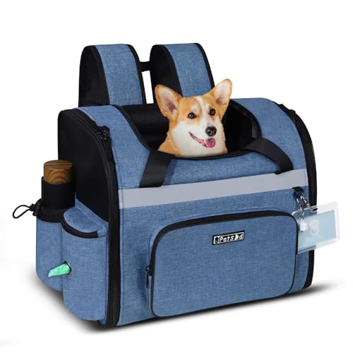 Petskd Pet Backpack Carrier 17x11x9.5 Alaska Airline Approved for 1 15 LBS Small Cats and Dogs Blue