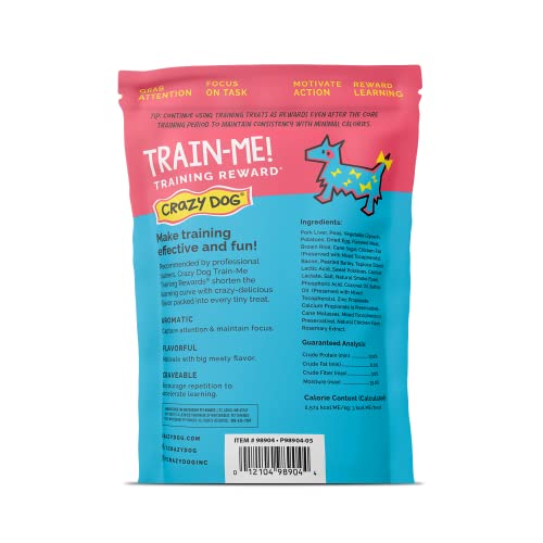 Crazy Dog Train-Me! Training Reward Dog Treats 16 Oz., Bacon Regular - Premium Pet Supplies from CrazyDog - Just $13.24! Shop now at My Needy Pets