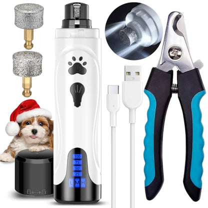 YABIFE Dog Nail Grinder, Dog Nail Trimmers and Clippers Kit, Super Quiet Electric Pet Nail Grinder, Rechargeable, for Small Large Dogs & Cats Toenail & Claw Grooming,3 Speeds, 2 Grinding Wheels - Premium Pet Supplies from Yabife - Just $19.99! Shop now at My Needy Pets