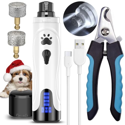 YABIFE Dog Nail Grinder, Dog Nail Trimmers and Clippers Kit, Super Quiet Electric Pet Nail Grinder, Rechargeable, for Small Large Dogs & Cats Toenail & Claw Grooming,3 Speeds, 2 Grinding Wheels - Premium Pet Supplies from Yabife - Just $19.99! Shop now at My Needy Pets