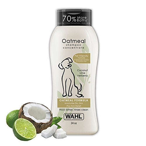 Wahl USA Dry Skin & Itch Relief Pet Shampoo for Dogs – Oatmeal Formula with Coconut Lime Verbena & Pet Friendly Formula, 24 Oz - Model 820004A - Premium Pet Supplies from Wahl - Just $8.97! Shop now at My Needy Pets