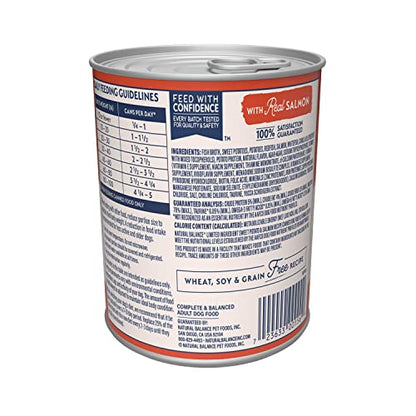 Natural Balance Limited Ingredient Adult Grain-Free Wet Canned Dog Food, Sweet Potato & Salmon Recipe, 13 Ounce (Pack of 12) - Premium Pet Supplies from NaturalBalance - Just $45.37! Shop now at My Needy Pets