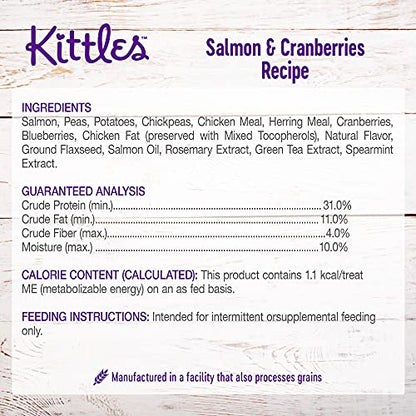 Wellness Kittles Crunchy Natural Grain Free Cat Treats, Salmon & Cranberry, 2-Ounce Bag - Premium Pet Supplies from WellnessNaturalPetFood - Just $2.25! Shop now at My Needy Pets