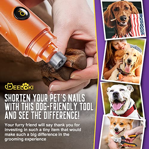 DEELOKI Dog Nail Grinder with LED Light Upgraded 2 Speeds Painless Pet Dog Nail Trimmers and Clipper Super Quiet Best Cat Dog Nail Clipper Kit for Large Small Dogs Pets Cats Breed Paws Quick Grooming - Premium Pet Supplies from DEELOKI - Just $16.99! Shop now at My Needy Pets