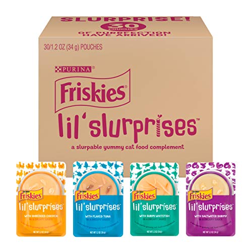 Purina Friskies Adult Wet Cat Food Complement Variety Pack, Lil’ Slurprises in a Dreamy Sauce - (30) 1.2 oz. Pouches - Premium Pet Supplies from Friskies - Just $37.04! Shop now at My Needy Pets