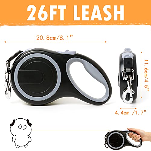 26Ft Retractable Dog Leash, Heavy Duty Great Leash for Dog up to 110 lbs, Anti-Slip Rubberized Handle, One-Handed Brake, Strong Nylon Tape, Tangle Free——MK-DEF - Premium Pet Supplies from MK-DEF - Just $16.99! Shop now at My Needy Pets