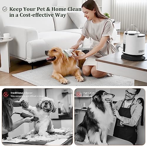 Pet Grooming Kit & Vacuum Suction 99% Pet Hair,6 in 1 Dog Grooming Vacuum Kit, 2.0L Capacity Easy Clean Dust Cup for Pet Hair,(Low Noise) Pet Shedding Grooming Tools for Dogs Cats at Home… - Premium Pet Supplies from Lufebut - Just $49.98! Shop now at My Needy Pets