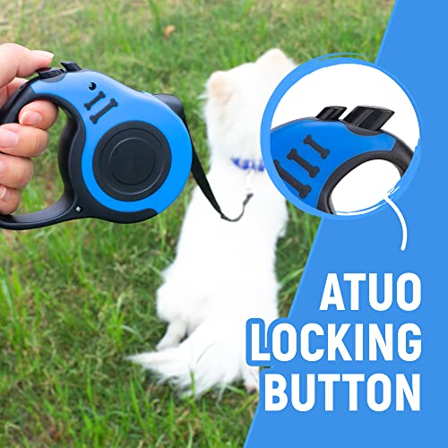 LIEVUIKEN Retractable Dog Leash Automatic Telescopic Tractor Dog Tape, Pet Tape 10/16 FT Durable and Convenient, with Non-Slip Handle, Suitable for Small and Medium-Sized Dogs Blue - Premium Pet Supplies from LIEVUIKEN - Just $5.95! Shop now at My Needy Pets