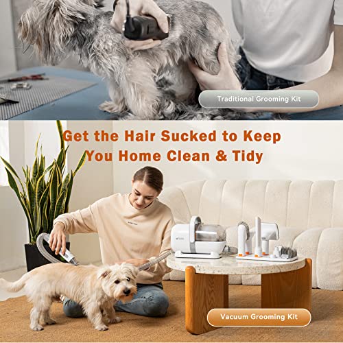 Afloia Dog Grooming Kit, Pet Grooming Vacuum & Dog Clippers Nail Trimmer Grinder & Dog Brush for Shedding with 7 Grooming Tools, Low Noise Dog Hair Remover Pet Grooming Supplies - Premium Pet Supplies from Afloia - Just $119.99! Shop now at My Needy Pets