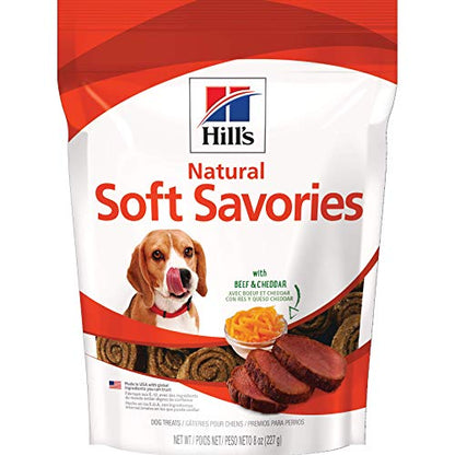 Hill's Soft Dog Treats, Soft Savories with Beef & Cheddar Dog Snacks, Healthy Dog Treats, 8 oz. Bag - Premium Pet Supplies from Hills - Just $7.40! Shop now at My Needy Pets