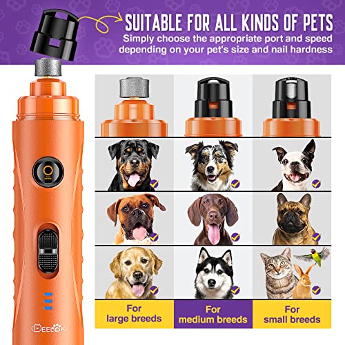 DEELOKI Dog Nail Grinder with LED Light Upgraded 2 Speeds Painless Pet Dog Nail Trimmers and Clipper Super Quiet Best Cat Dog Nail Clipper Kit for Large Small Dogs Pets Cats Breed Paws Quick Grooming - Premium Pet Supplies from DEELOKI - Just $16.99! Shop now at My Needy Pets