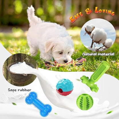 KIPRITII Dog Chew Toys for Puppy - 23 Pack Puppies Teething Chew Toys for Boredom, Pet Dog Toothbrush Chew Toys with Rope Toys, Treat Balls and Dog Squeaky Toy for Puppy and Small Dogs - Premium Pet Supplies from KIPRITII - Just $17.99! Shop now at My Needy Pets