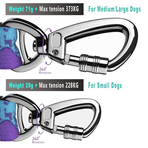 Hotsky Tactical Dog Leash Heavy Duty for Medium Large Dogs, 4-6Ft Strong Bungee Shock Absorbing Dog Leash, Padded Double Handle Military Dog Leashes with Car Seatbelt for Training, Purple Camo - Premium Pet Supplies from Hotsky - Just $9.99! Shop now at My Needy Pets