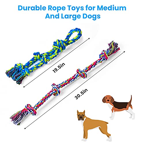 Heavy-Duty Rope Dog Toys for Large & Medium Chewers - 2 Pack, Tug of War, Teeth Cleaning, 100% Cotton - Premium Pet Supplies from Feeko - Just $16.99! Shop now at My Needy Pets