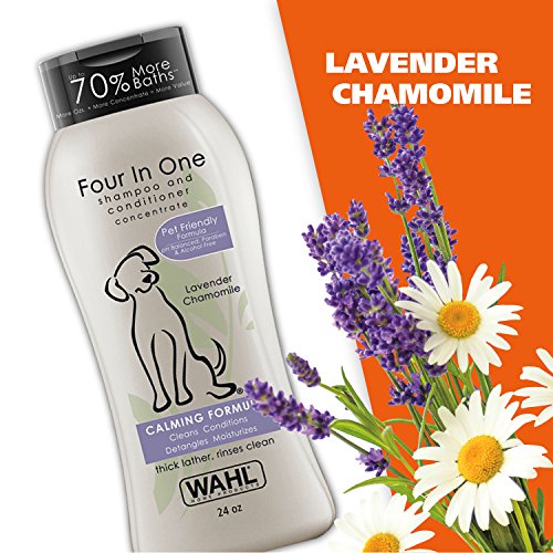 Wahl USA 4-in-1 Calming Pet Shampoo for Dogs – Cleans, Conditions, Detangles, & Moisturizes with Lavender Chamomile - Pet Friendly Formula - 24 Oz - Model 820000A - Premium Pet Supplies from Wahl - Just $8.52! Shop now at My Needy Pets